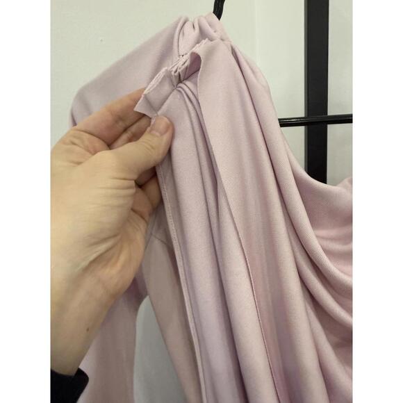 Vintage Lilli Diamond of CA Long Sleeve Pink Maxi Dress with Draped Back Detail - Picture 10 of 12